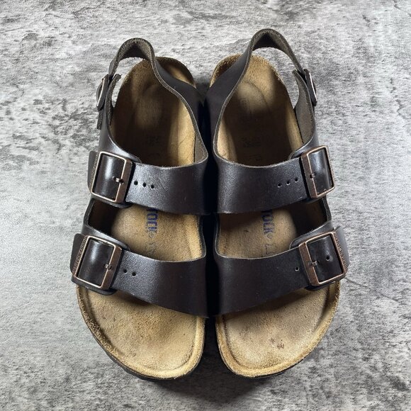 Birkenstock Milano Women's Brown Leather Slingback Sandals Size 40 US 9 - Picture 7 of 9